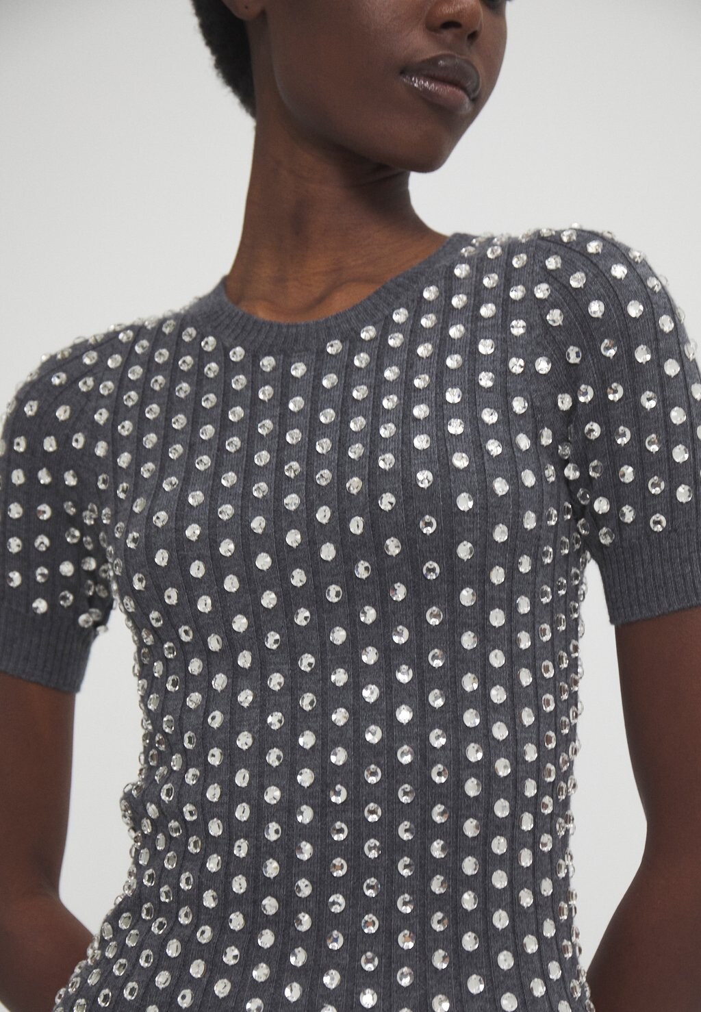 

Принт на футболке MAGLIA GIROCOLLO N°21, серый