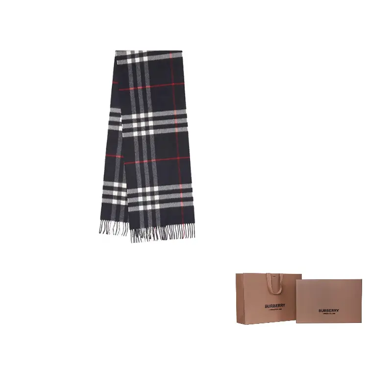 

Burberry Классический кашемировый шарф в клетку, Marine Blue