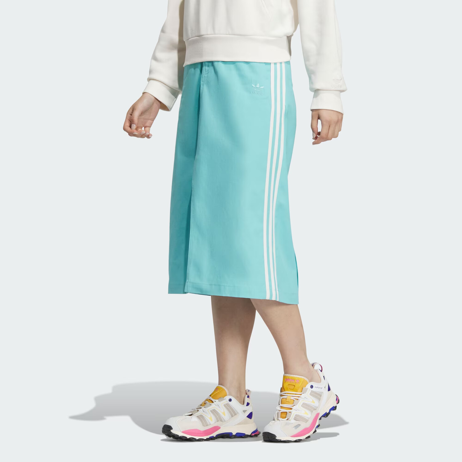 Повседневная длинная юбка женская мятно-зеленая Adidas Originals — фото 2