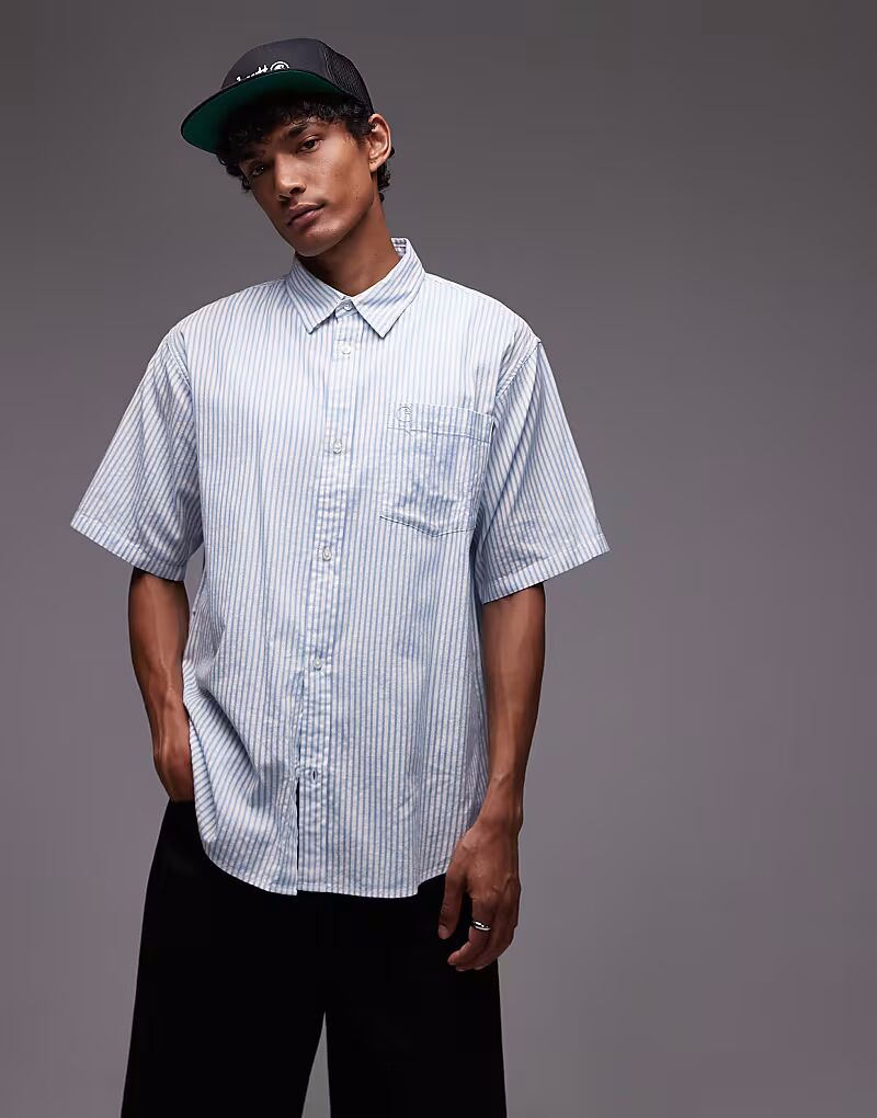 

Carhartt WIP phelps рубашка с короткими рукавами в полоску белого цвета
