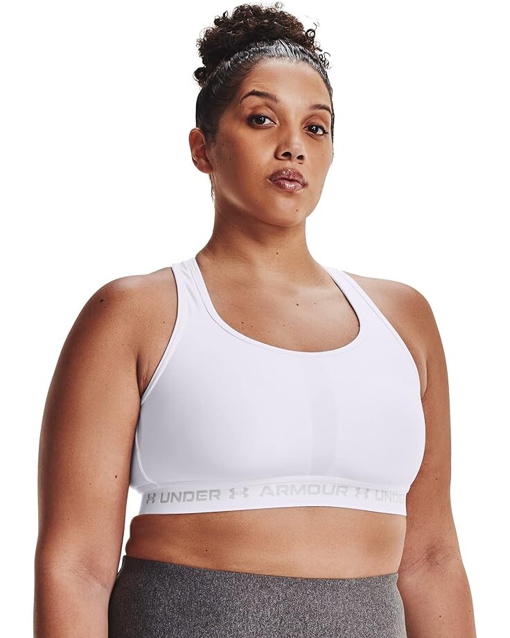 

Бюстгальтер Under Armour Plus Size Cross-Back Mid, цвет White/White/Halo Gray