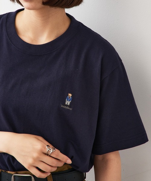 

Футболка унисекс с вышивкой плюшевого мишки THE FINAL VIEW, темно-синий