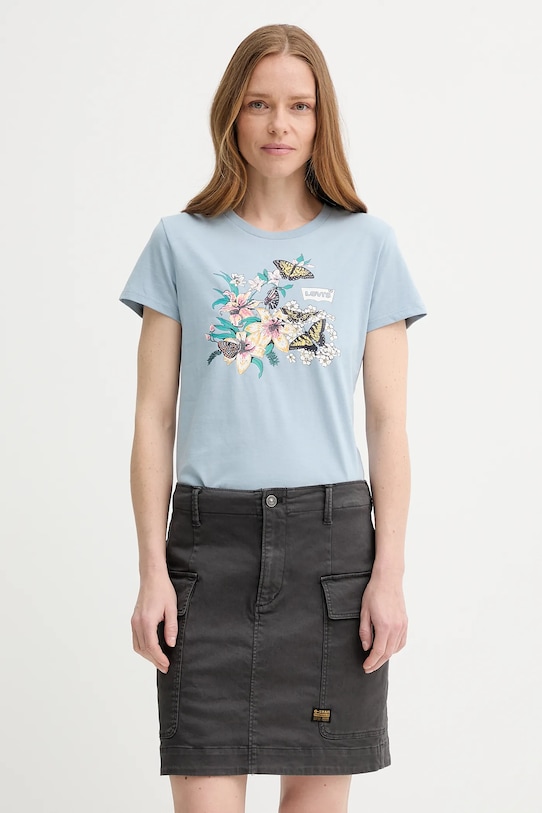 

Хлопковая футболка THE PERFECT TEE Levi'S, синий