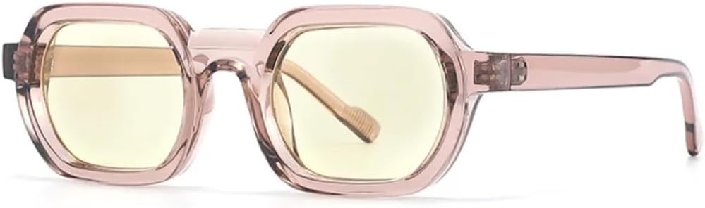 

Популярные модные многоугольные солнцезащитные очки для женщин и мужчин, трендовые квадратные солнцезащитные очки для женщин с защитой от УФ-излучения UV400 TVTBBVV, Lightpink-yellow