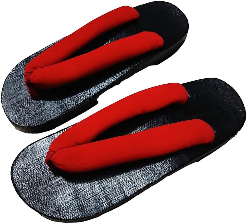 

Мужские и женские шлепанцы, японские традиционные сабо гета, сандалии с круглым носком, деревянная обувь, противоскользящие цветочные шлепанцы, деревянные шлепанцы (Размер: EU 40, Цвет: ЧерныйB) Yczhd