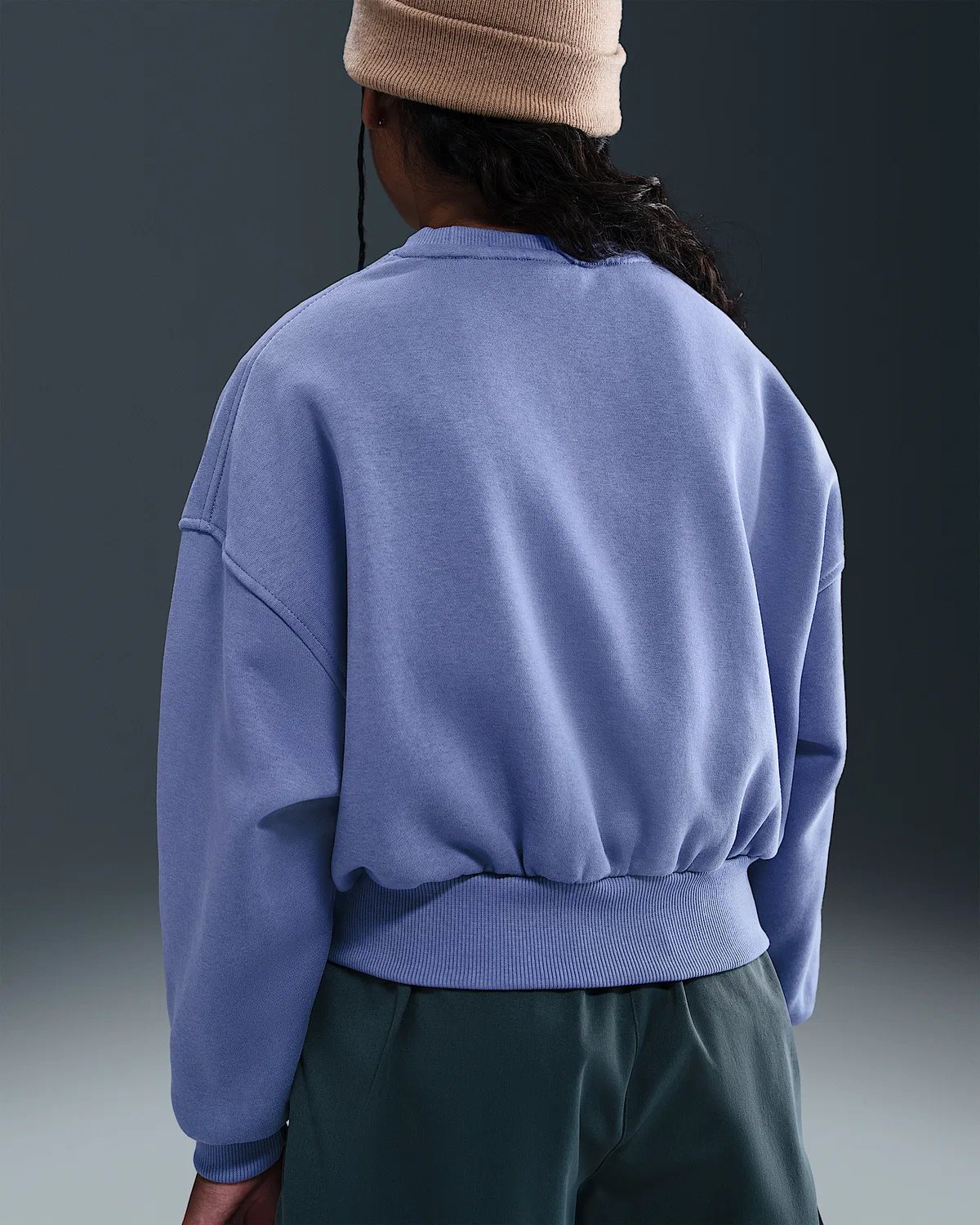 Детский свитшот Nike Sportswear Club Fleece с круглым воротом, World Indigo/White — фото 2