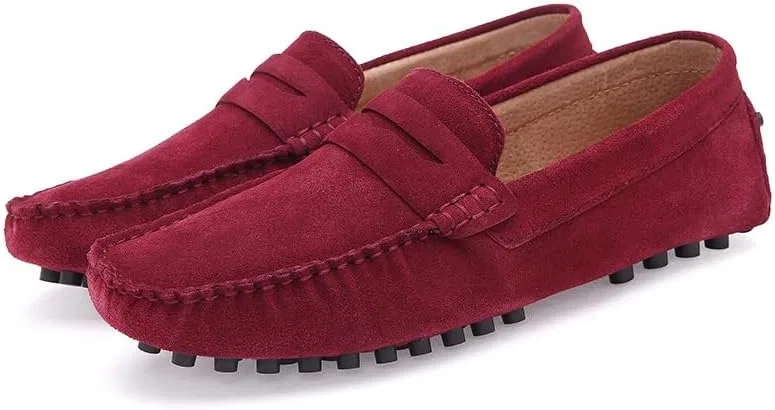 Лоферы замшевые Mens Loafers, красный — фото 3
