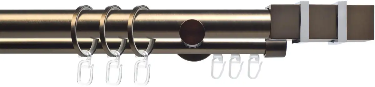 

Карниз Liedeco "CELQUADE02SG2L", 2 направляющих, фиксированного размера, 2 направляющих фиксированного размера Ø 25/20 мм 160 см, Ø 25 мм, цвет bronzefarben