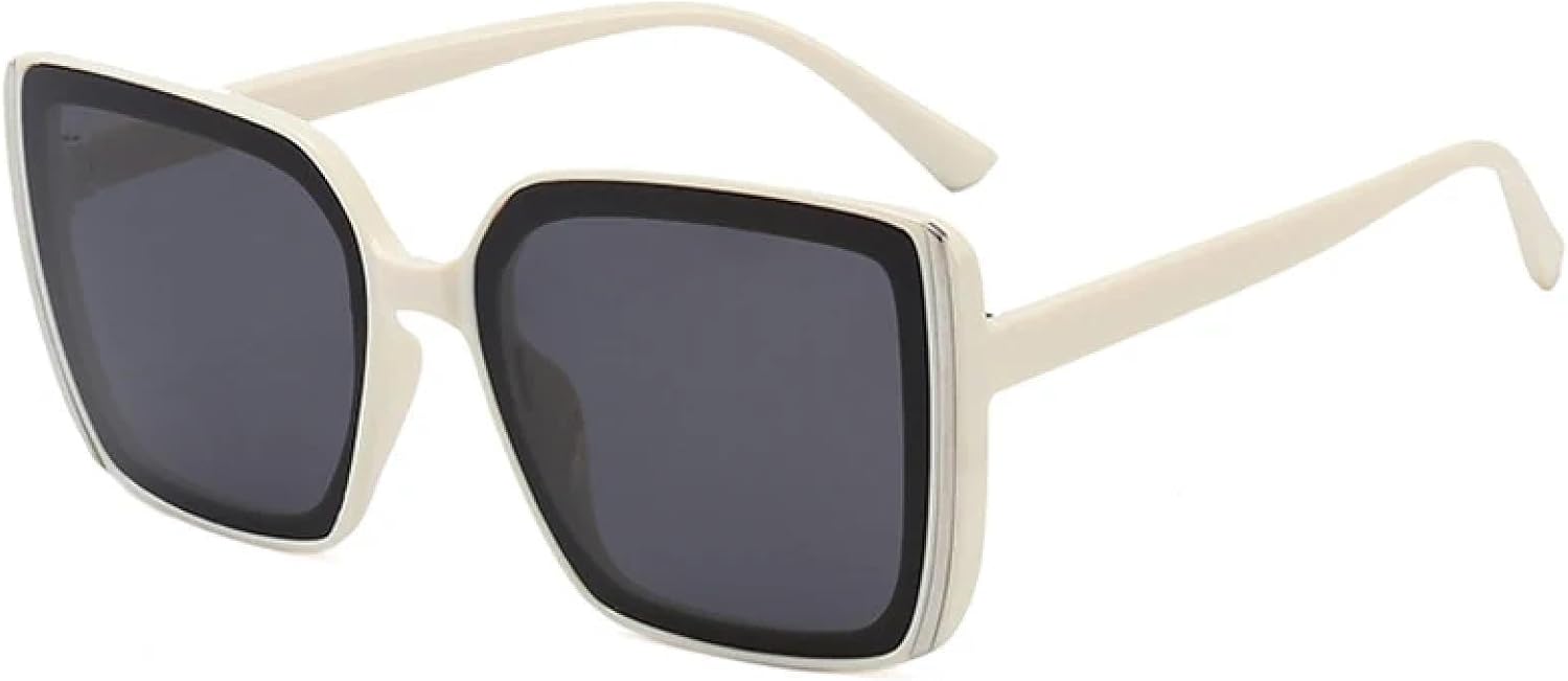 

Классические роскошные солнцезащитные очки большого размера для женщин и мужчин, модные очки в крупной оправе, солнцезащитные очки для вождения с защитой от УФ-излучения UV400 TKKTLLT, Beige Gray