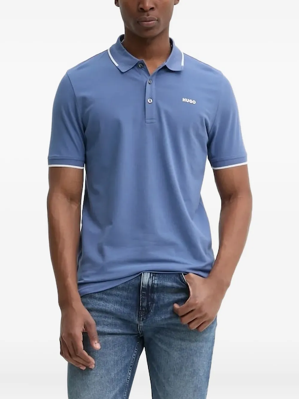 

Рубашка поло с логотипом Hugo, синий