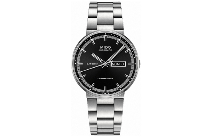

MIDO Часы Commander Collection Automatic Mechanical Movement Men's Watch Watch 40mm Black Dial Stainless Steel Case, Black
