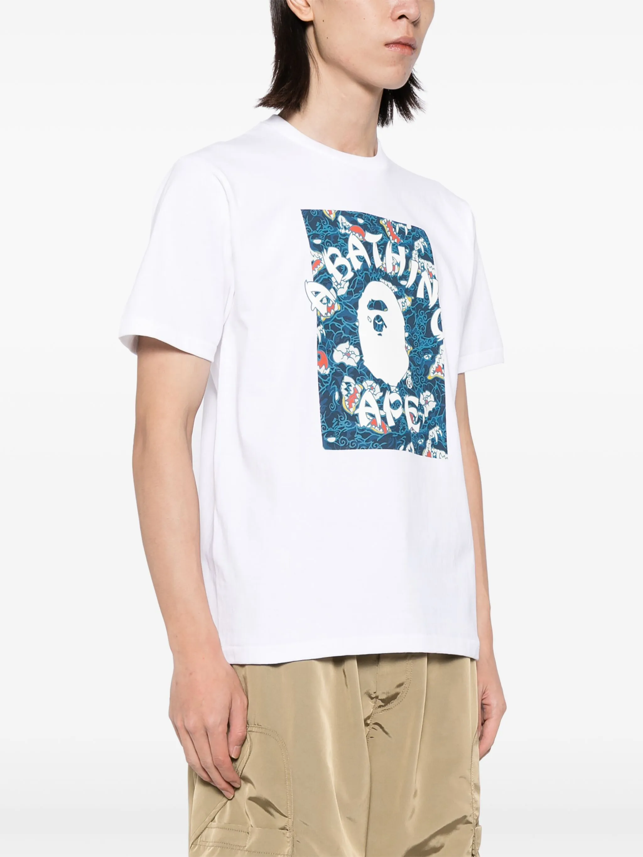 Футболка Japanese Tattoo с камуфляжным принтом A Bathing Ape, белый — фото 3