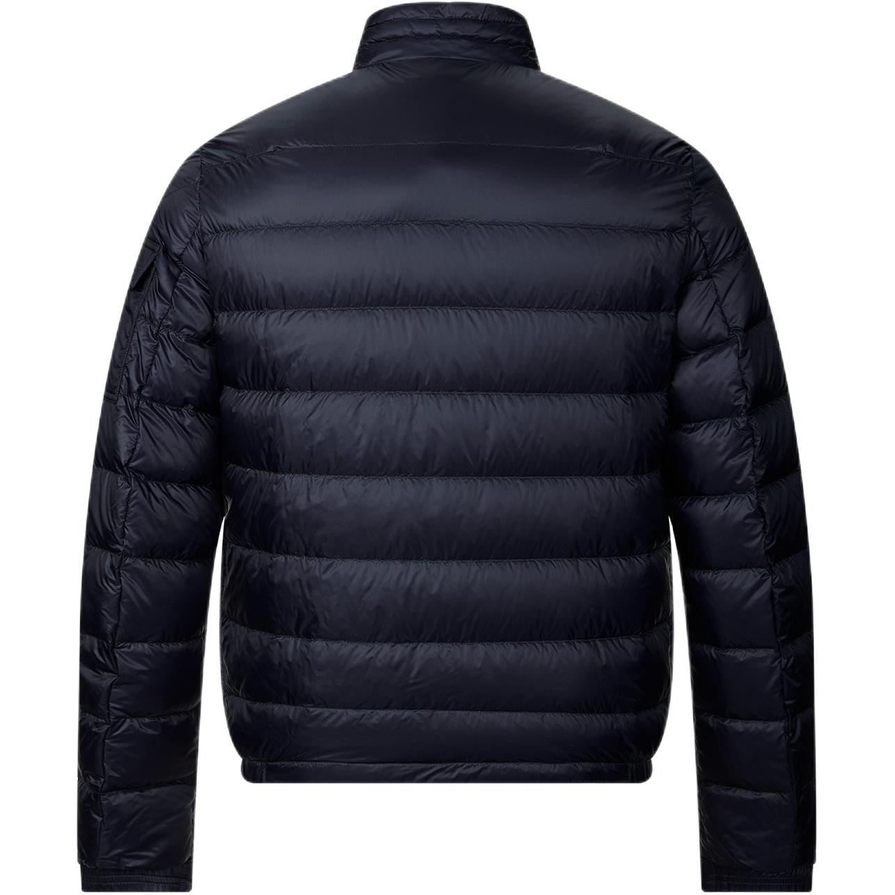 Moncler Пуховая куртка унисекс, темно-синие, с воротником-стойкой средней высоты — фото 3