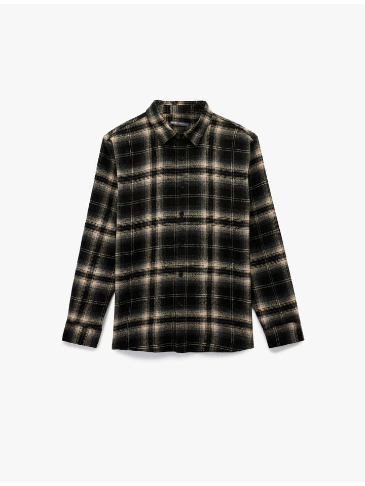 

KOTON Рубашки с длинным рукавом, антрацитового цвета в клетку