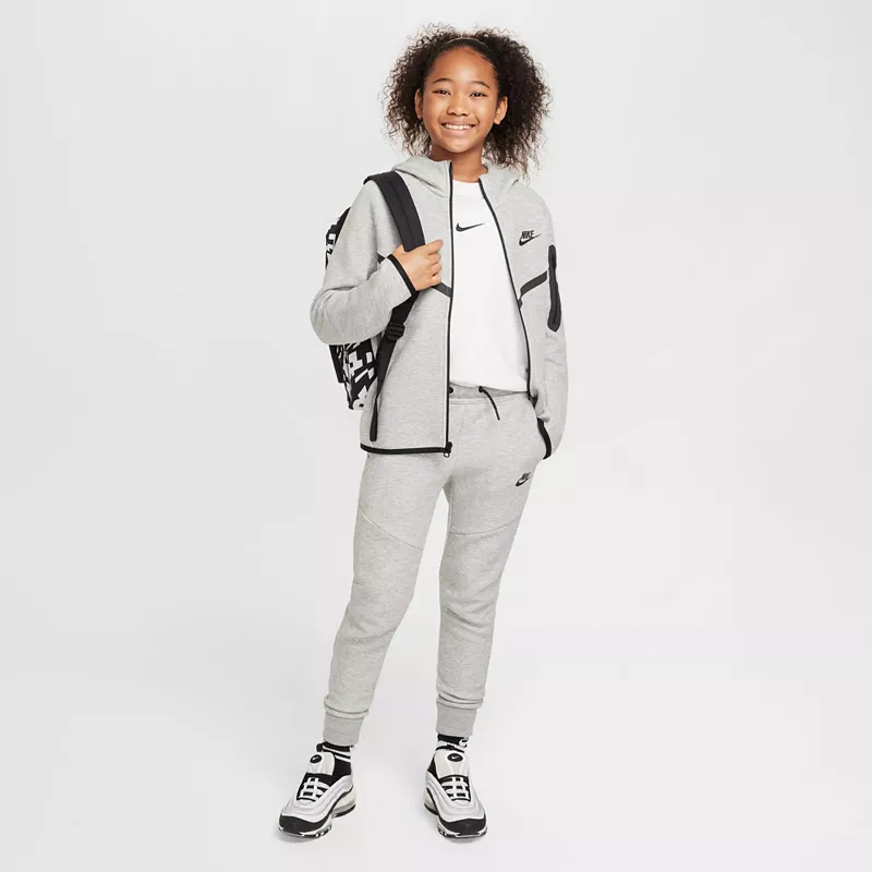 

Флисовая толстовка с молнией во всю длину Nike для мальчиков, цвет Dk Grey Heather/Black
