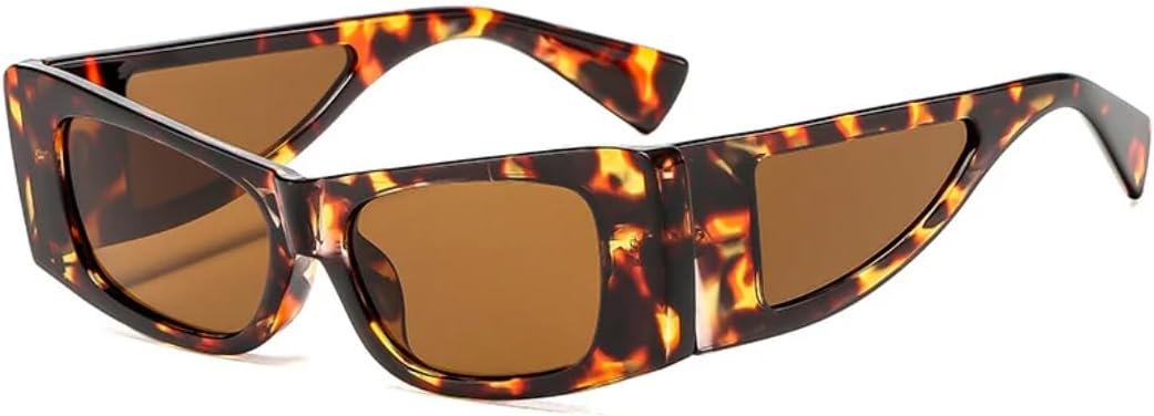 

Модные солнцезащитные очки в квадратной оправе для женщин, а также роскошные очки для мужчин, предназначенные для вождения, походов и активного отдыха, с защитой от УФ-излучения UV400 TVTBBVV, Leopard Brown