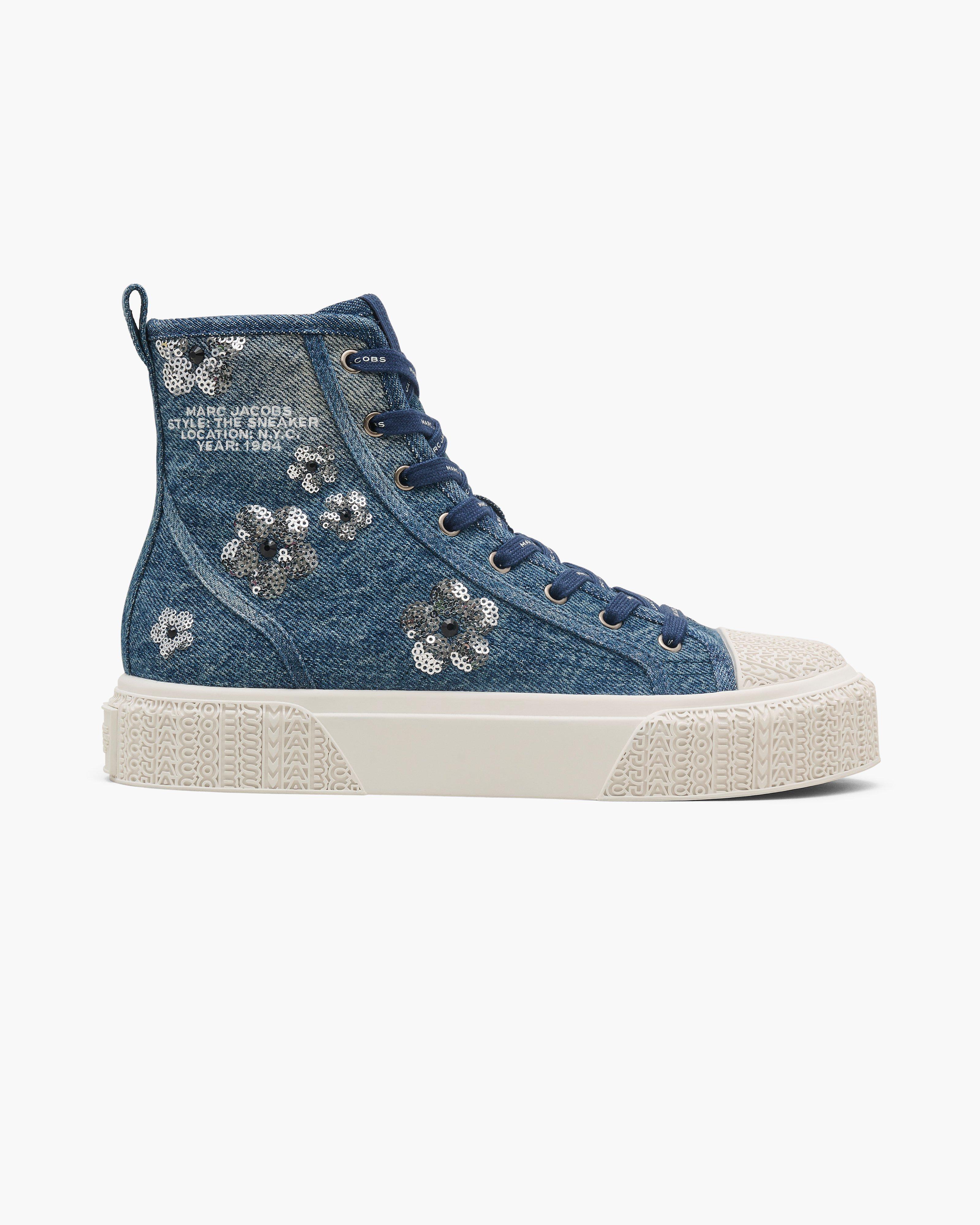 Высокие кроссовки из денима с пайетками Daisy Marc Jacobs, цвет Vintage Indigo — фото 3