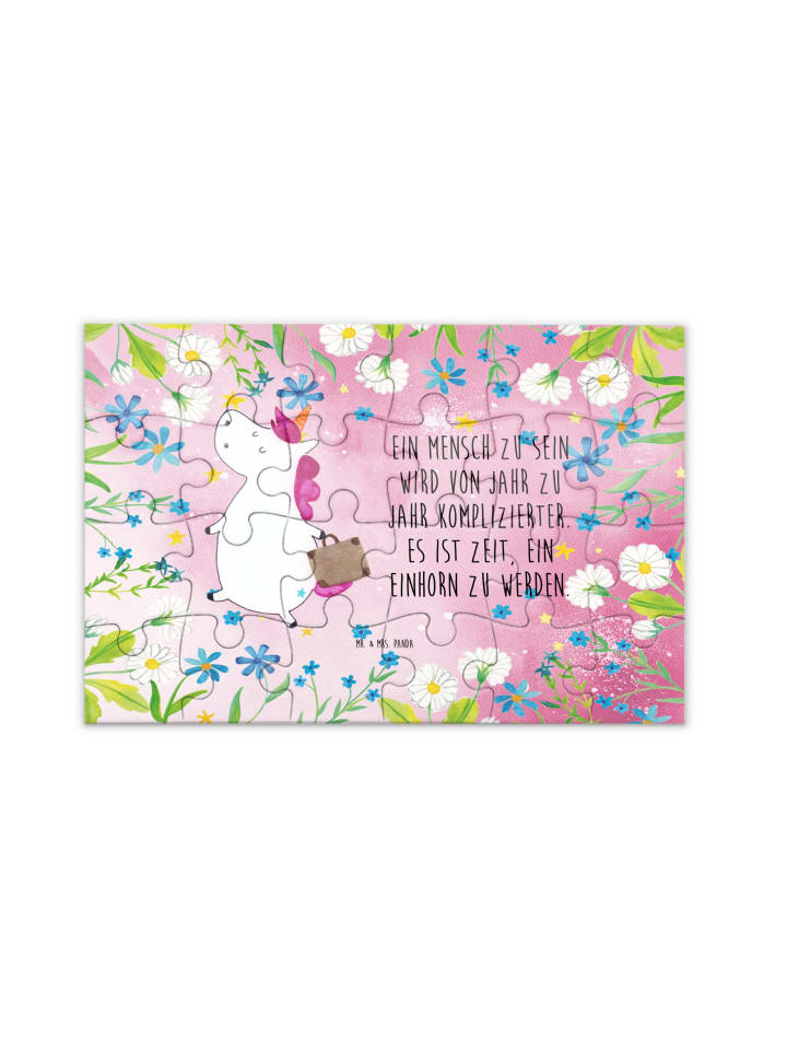 

Mr. & Mrs. Panda Чемодан-пазл «Единорог» с надписью, пастельно-красного цвета