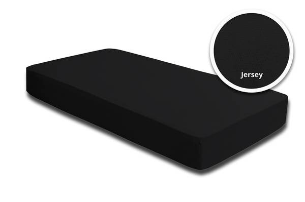 

Простынь на подгонке One-Home Jersey schwarz 120x200 cm, 120x25x200 см, черный