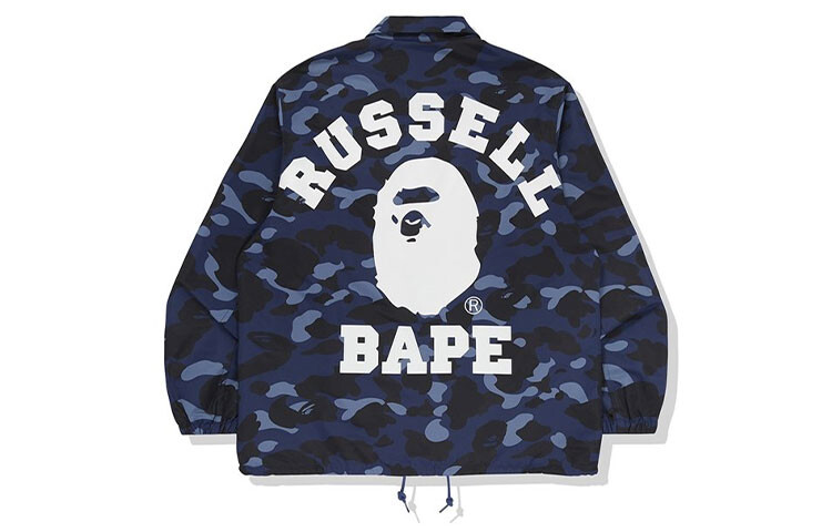 

BAPE X Russell Color Camo College Coach куртка синяя A Bathing Ape, красный