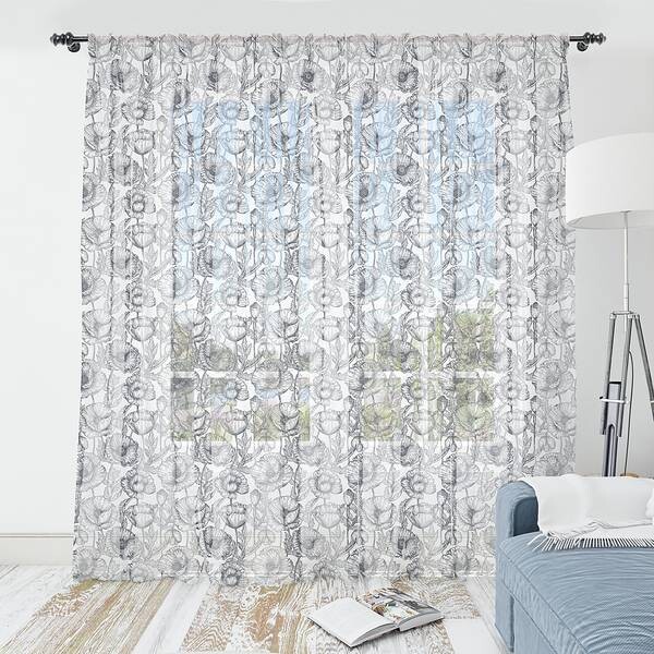 

Штора Abakuhaus Mohnblume 2 шт, 274x210x0,5 см цвет dunkelblau grau und weiß