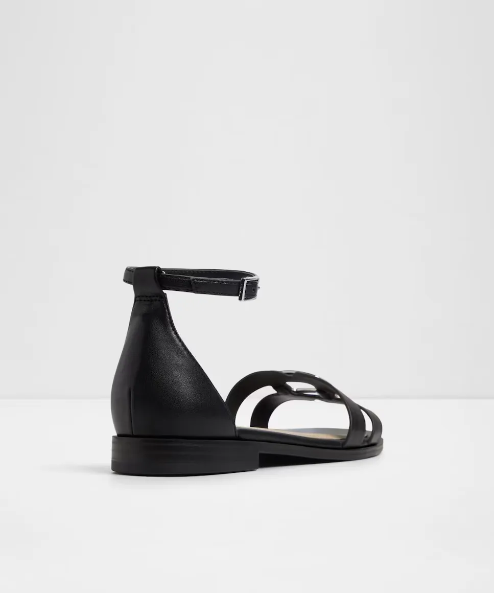 Женские сандалии на плоской подошве с квадратным носком Aldo, черный — фото 3