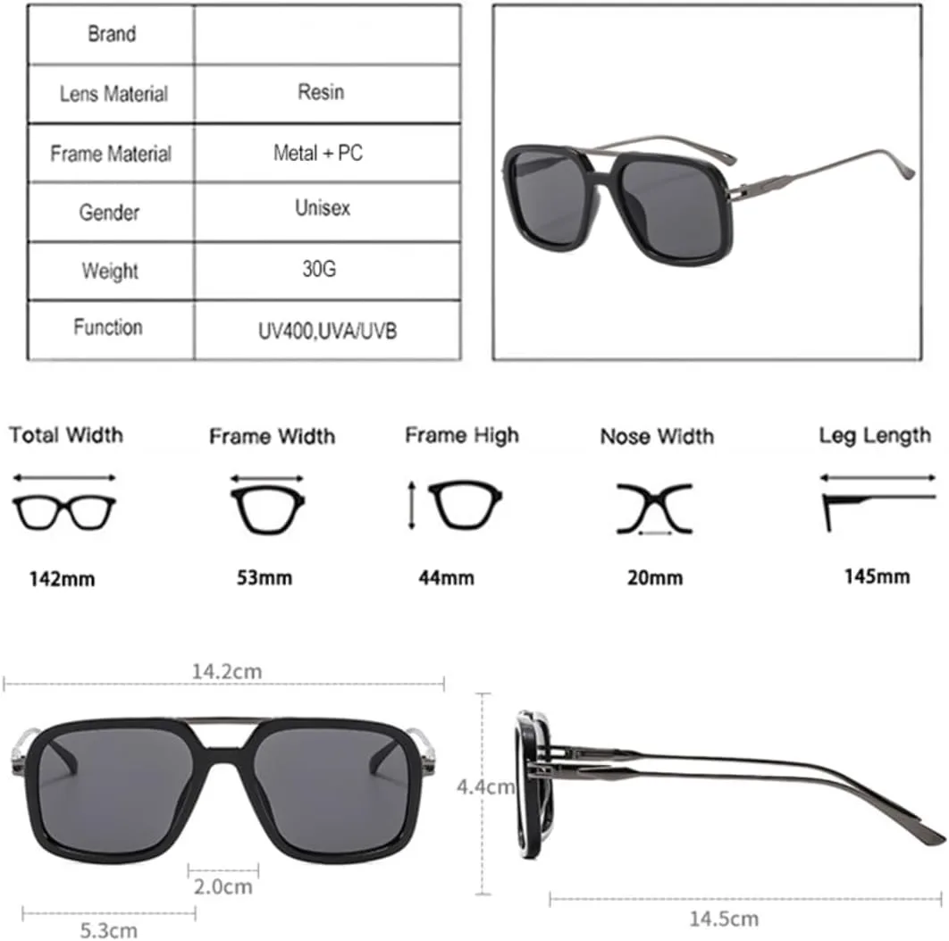 

Мужские солнцезащитные очки в стиле ретро с двойной перемычкой, защита от УФ-излучения UV400, модный градиент. Женские солнцезащитные очки UUPTTPL, White Gray