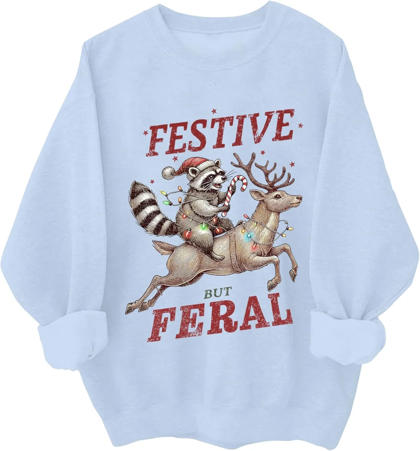 

Свитшут Festive But Feral с капюшоном-енотом Kzggs