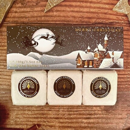 Мыло для рук The English Soap Company в подарочной упаковке «Зимняя деревня», 3 х 100 г — фото 3