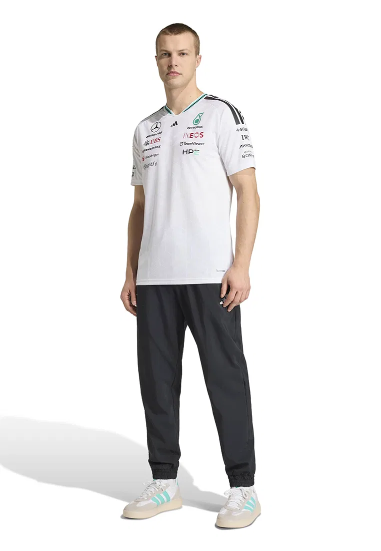 Футболка с коротким рукавом, Mercedes-AMG Petronas Formula 1 Team, Driver Authentic Jersey Top Adidas, белый — фото 4