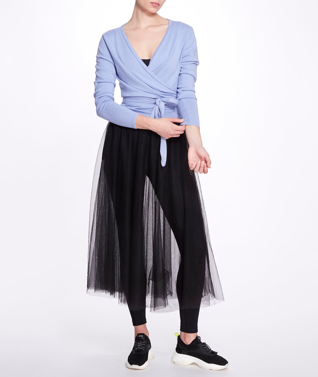 

Свитер-обертка «Энн» Marchesa Athleisure, цвет zen blue