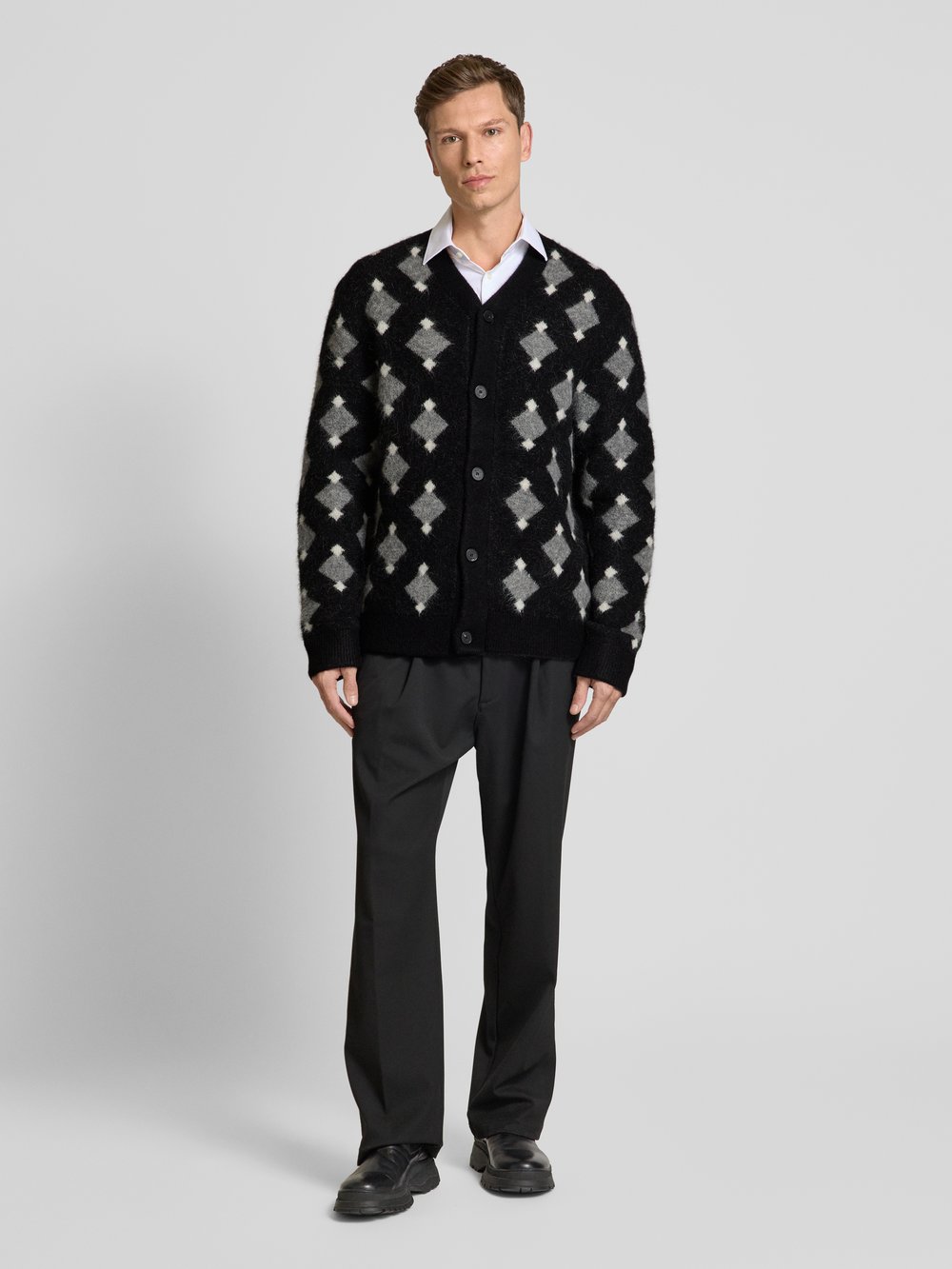 

Кардиган из смеси альпаки с V-образным вырезом THE KOOPLES, черный