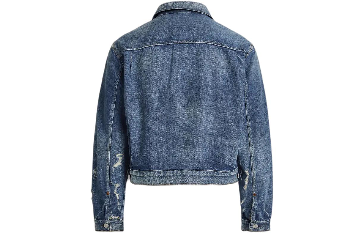Джинсовая куртка-косуха SS24 Джинсовая куртка Мужская синяя Polo Ralph Lauren — фото 3