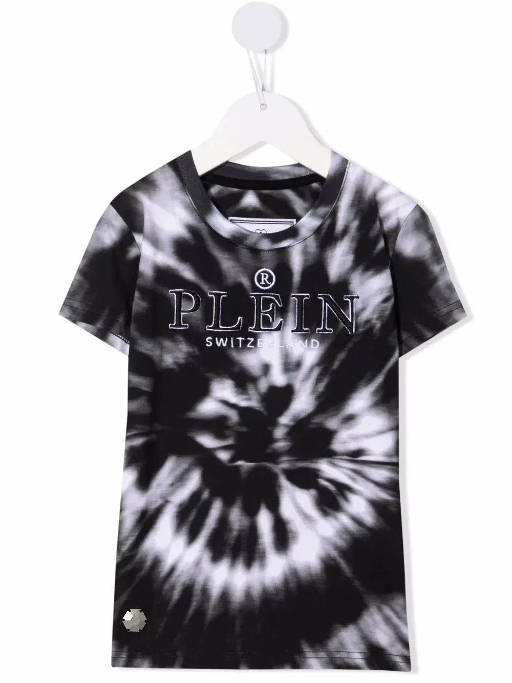 Футболка с принтом тай-дай Philipp Plein Junior, черный