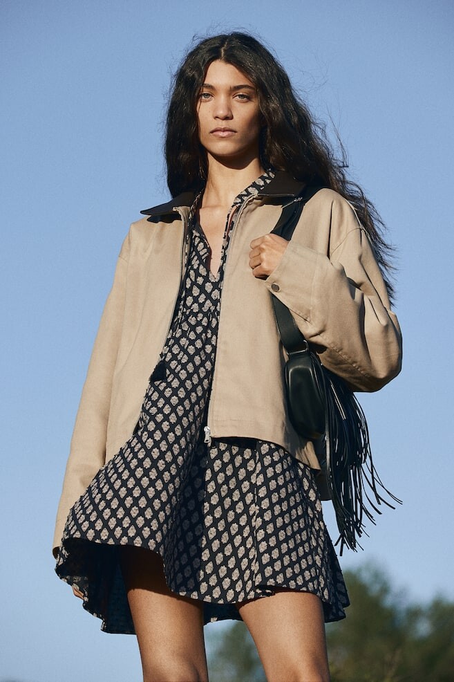

Хлопковое платье с завязкой H&M, мультиколор