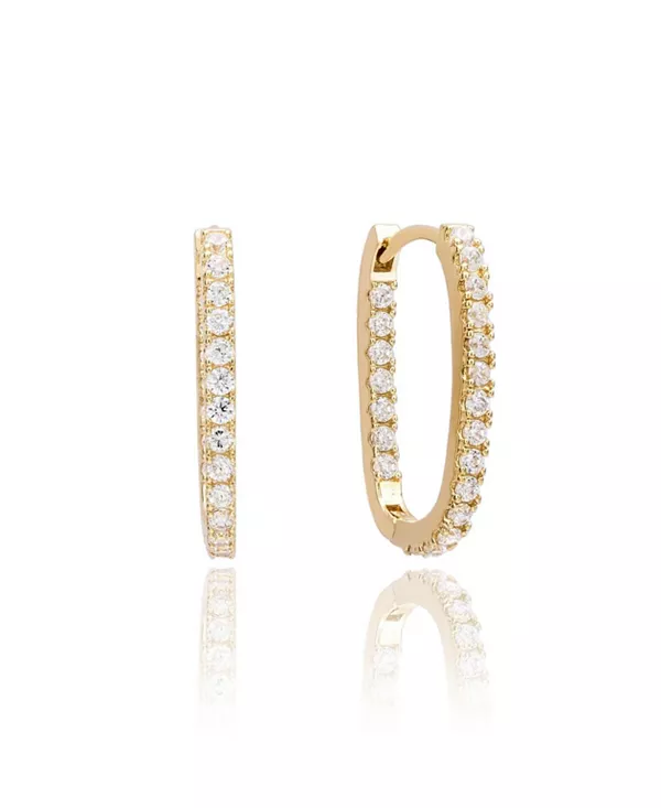 

Серьги-Кольца Suzy Levian из стерлингового серебра с кубическими цирконами и паве в форме скрепки Suzy Levian New York, gold