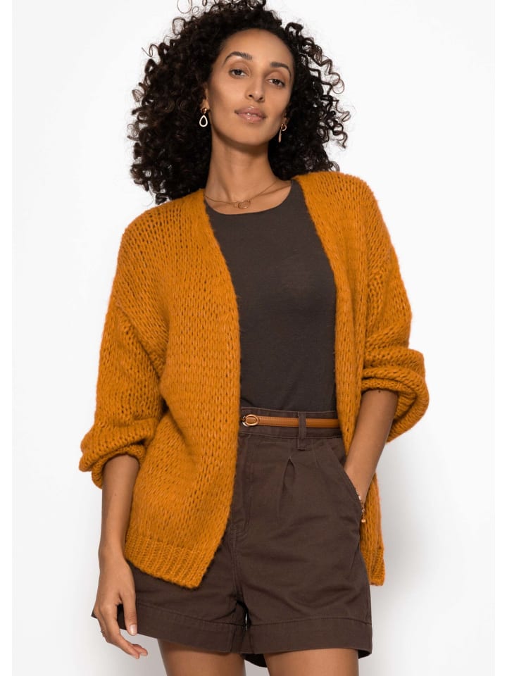 

Кардиган свободного кроя горчично-желтого цвета SASSYCLASSY