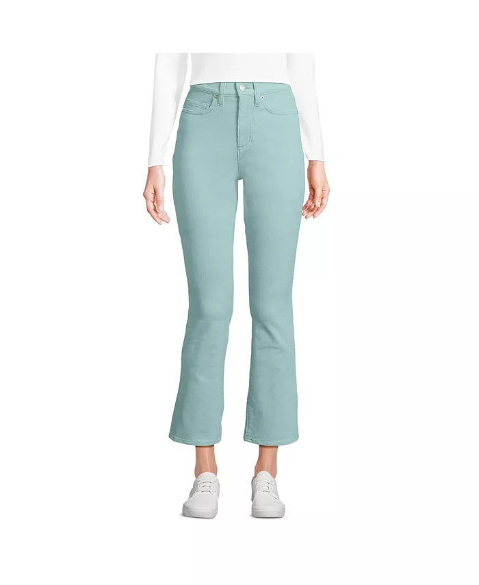 

Женские укороченные вельветовые брюки Kick с высокой талией Lands' End, синий