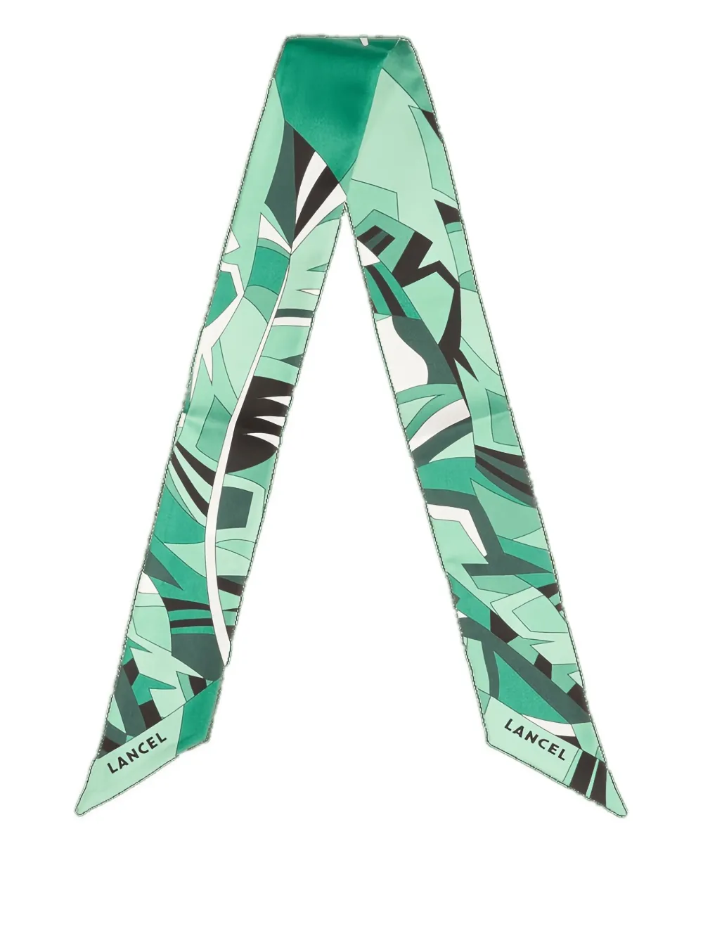 

Шелковый шарф с узором Lancel, зеленый