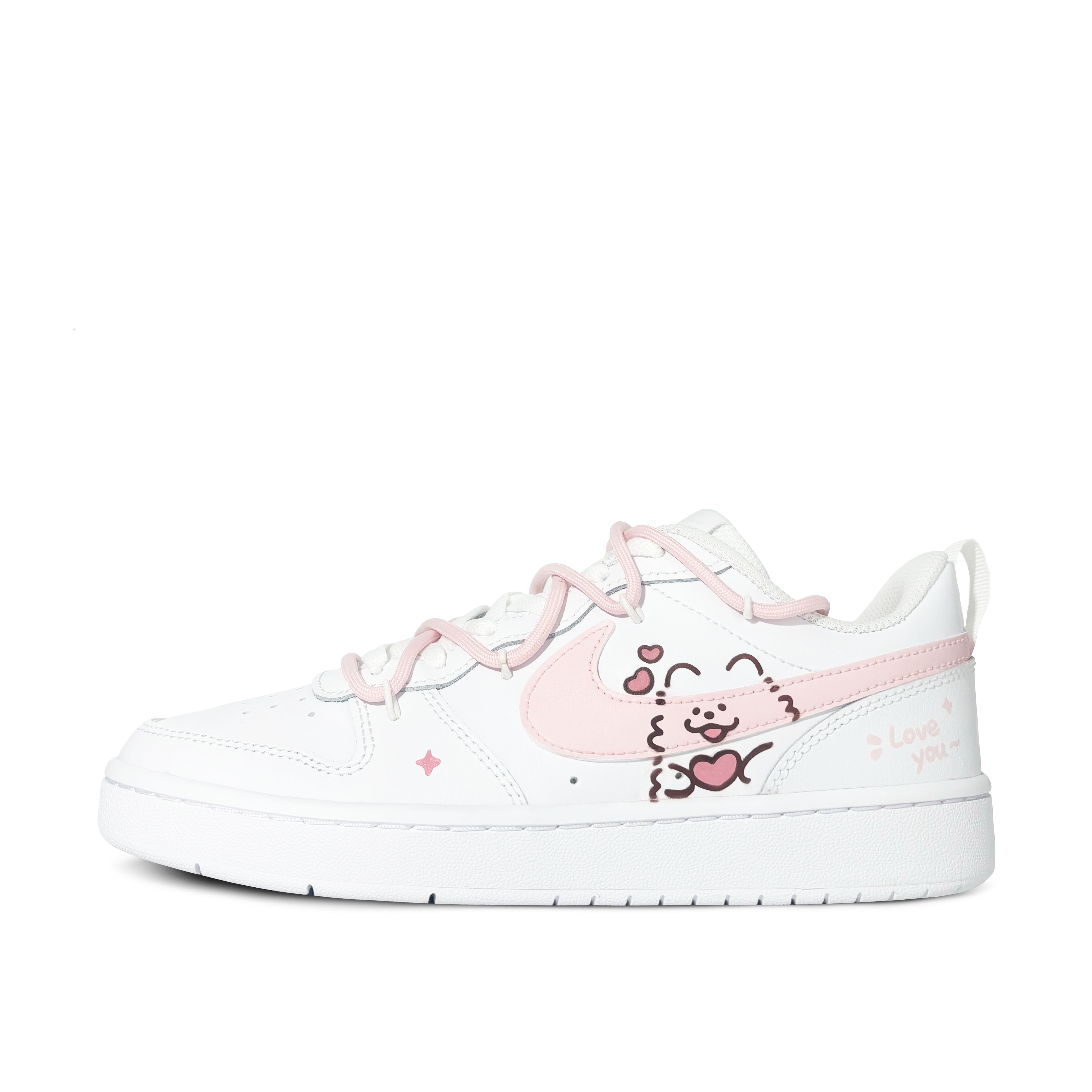 

Nike Детские низкие кроссовки для скейтбординга Court Borough Low 2, розовые, белые, для подростков