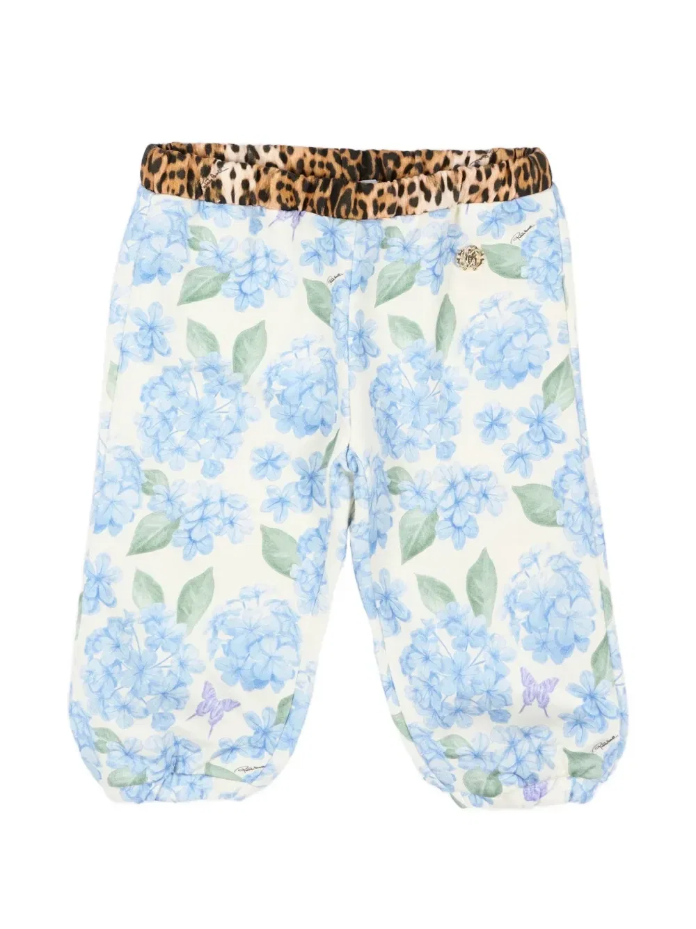 Спортивные брюки с анималистичным принтом Roberto Cavalli Junior, белый