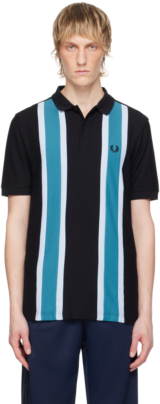 

Синее полосатое поло Fred Perry