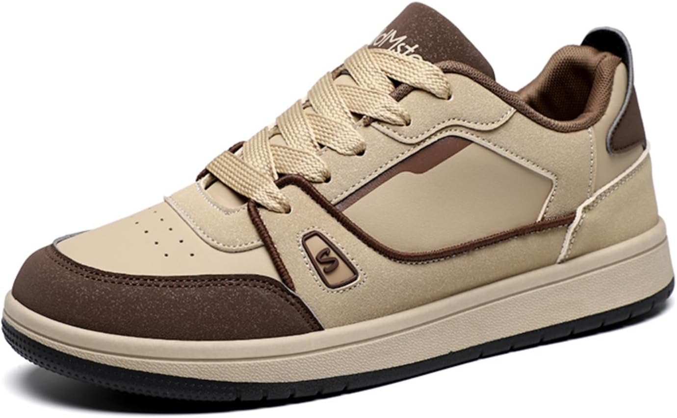 

Мужские кроссовки с низким верхом в стиле color block, ретро стильные повседневные обувь с дышащим верхом, модные шнурованные кроссовки для ежедневной носки и уличной моды Aokisx, хаки