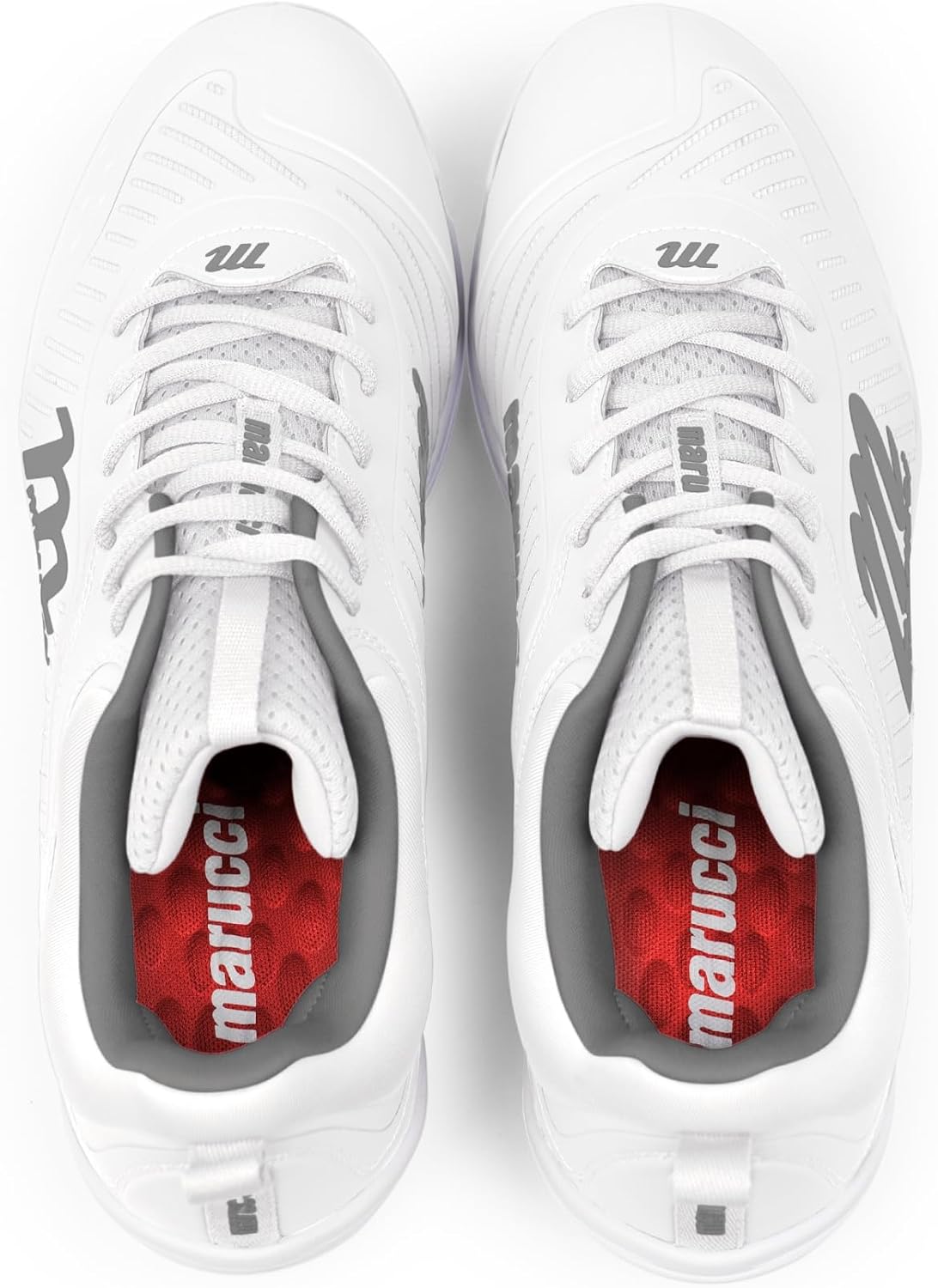 Бейсбольные бутсы Marucci CFT Low Height из металла для мужчин, бейсбольная обувь для мужчин, надежная регулируемая посадка, комфорт и сцепление для высокой производительности, легкие, долговечные, белый — фото 4