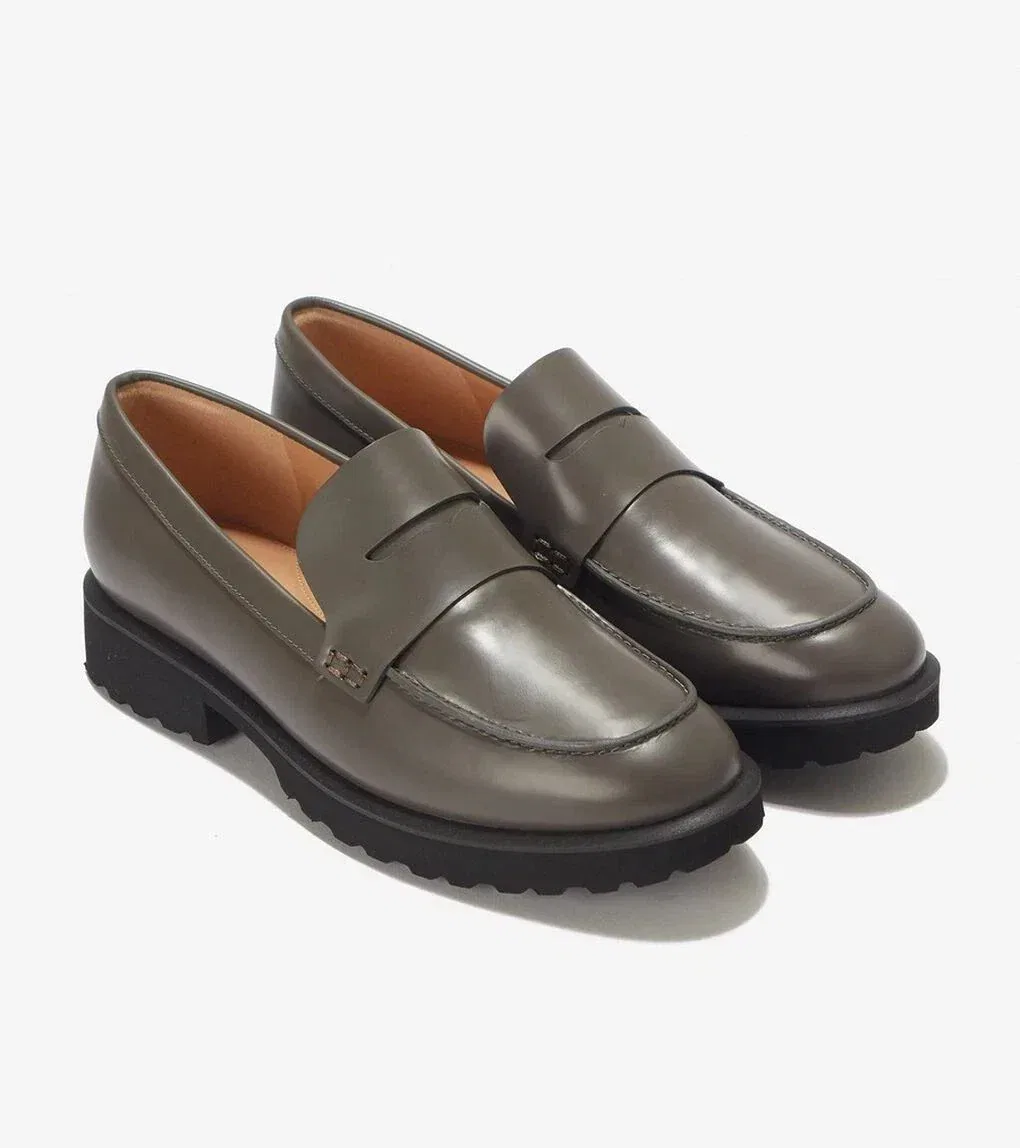 Мужские кожаные лоферы Cole Haan Geneva W29787 серого цвета, модель HTAT531 — фото 2