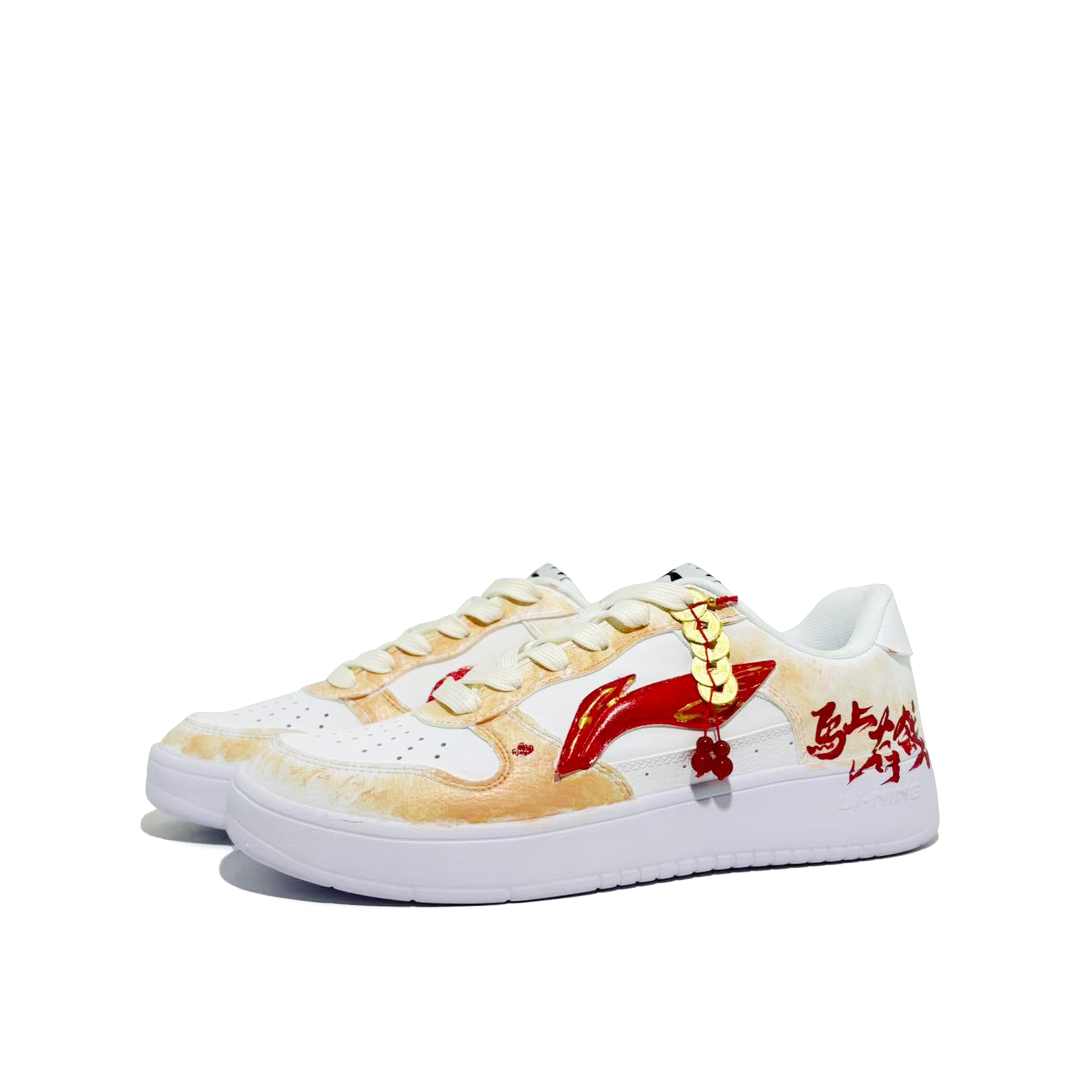 Кроссовки для скейтбординга Li-Ning Floating Boat легкие и дышащие мужские, белый красный — фото 4
