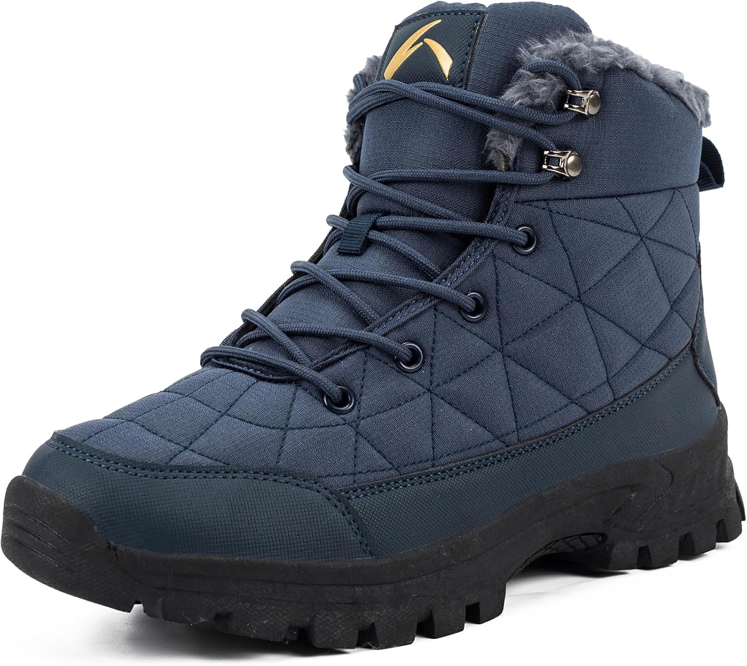 

Мужские зимние ботинки Azooken, Водонепроницаемые ботинки из Колумбии, Модные с искусственным мехом и утеплителем, Мужские зимние ботинки с резиновой подошвой для прогулок, синий