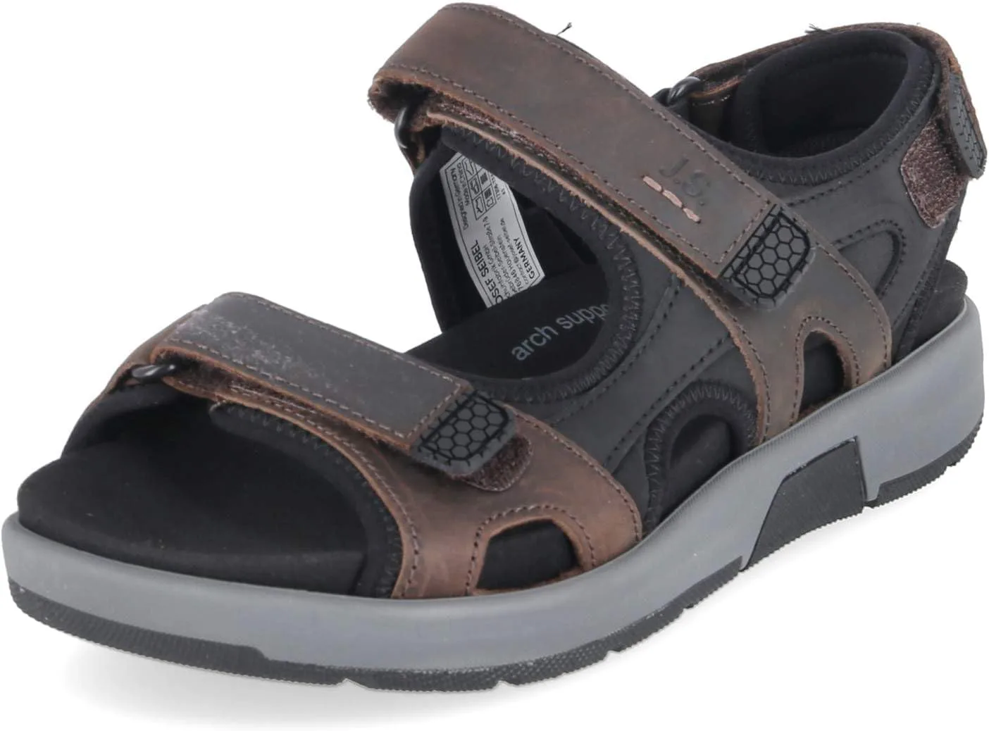 Классические мужские сандалии Josef Seibel Emeric.06, ширина H (широкая), съемная стелька, эспрессо — фото 4