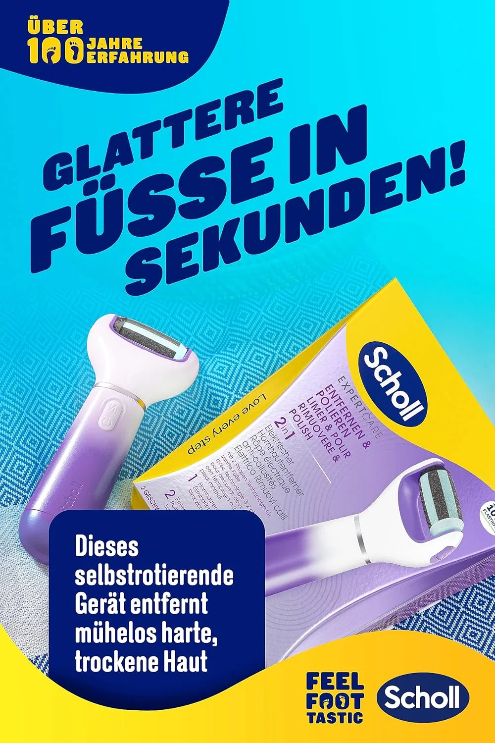 Электрическая пилка для удаления мозолей «Expert Care 2-in-1 File & Smooth» от Scholl Dr. Scholl'S, Purple — фото 4