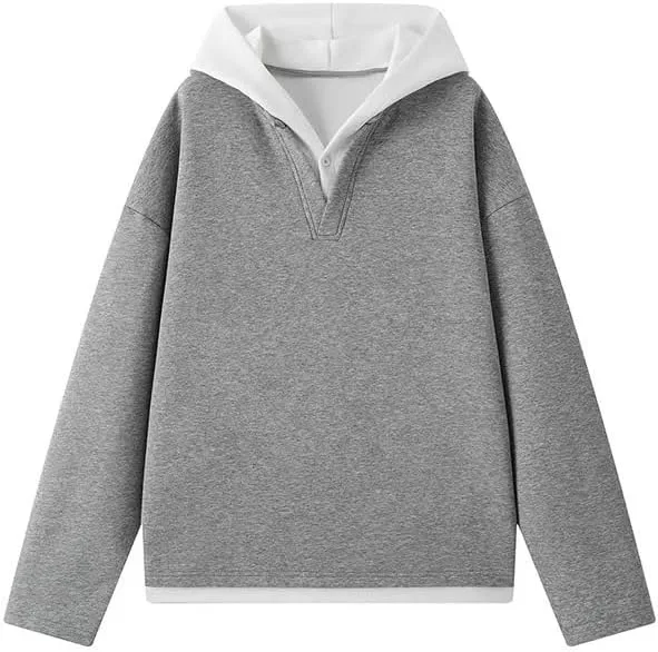 

Мужской худи с капюшоном Casual Loose Fit Drop Shoulder Uohuangjia